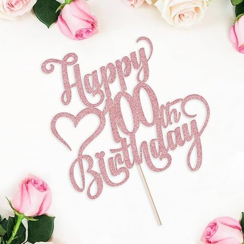 Miniatura 250 de Decoración para tarta de cumpleaños número 15 con purpurina dorada – 15 aniversario/cumpleaños – Hello 15, Cheers to 15 años, 15 & Fabulous Cake