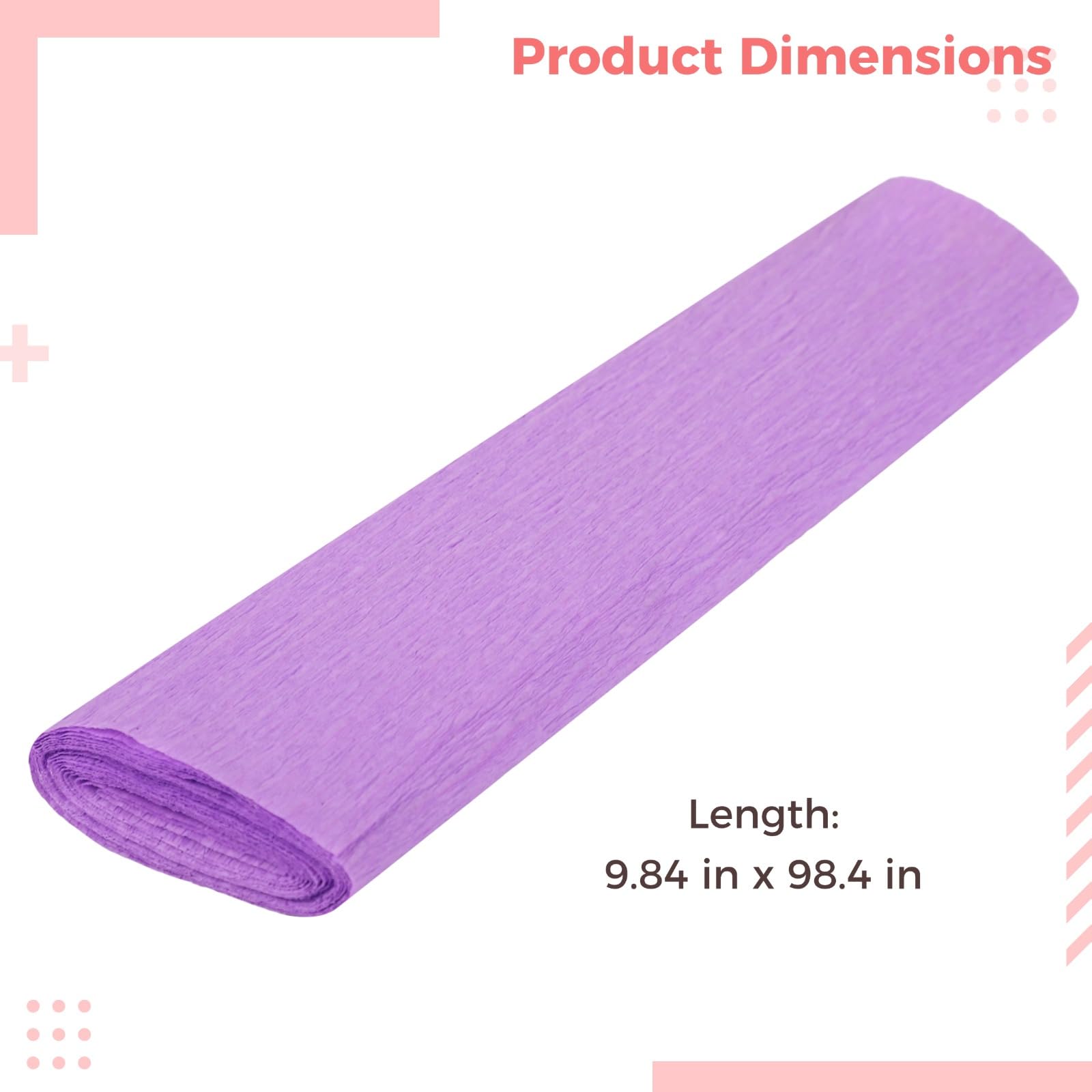 Lot de 12 rouleaux de papier crépon italien, 12 couleurs, extra longues pour fabrication de fleurs, loisirs créatifs, décorations de fête de mariage et fleurs en papier