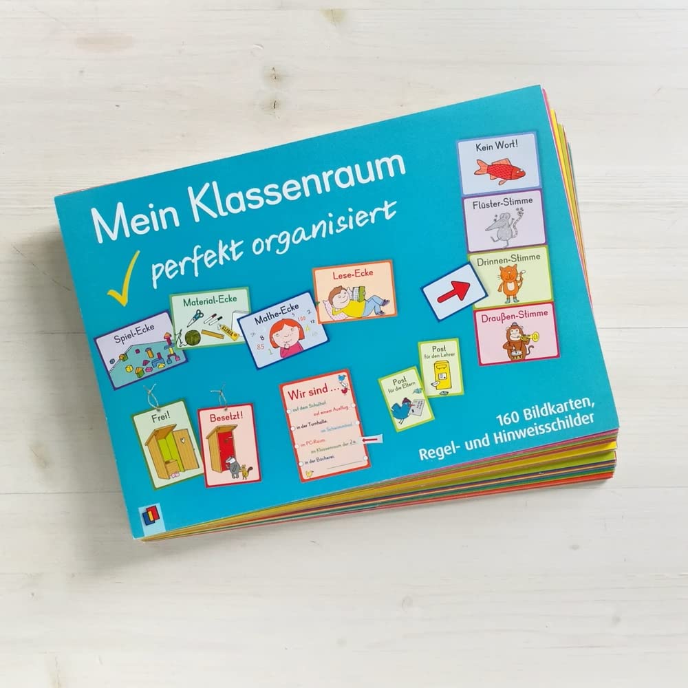 Mein Klassenraum - perfekt organisiert: 160 Bildkarten, Regel- und Hinweisschilder