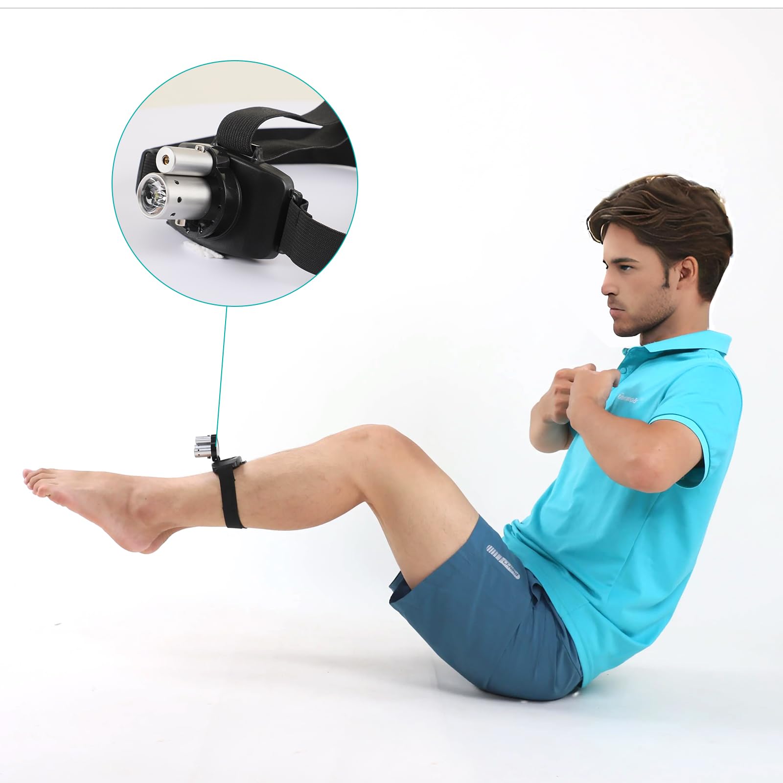 Torcia frontale laser a LED ricaricabile con cintura regolabile per test di controllo sensoriomotore e terapia fisica, Carlo Rinaudo - Concetti ispirati | Esercizio di controllo del movimento per uso