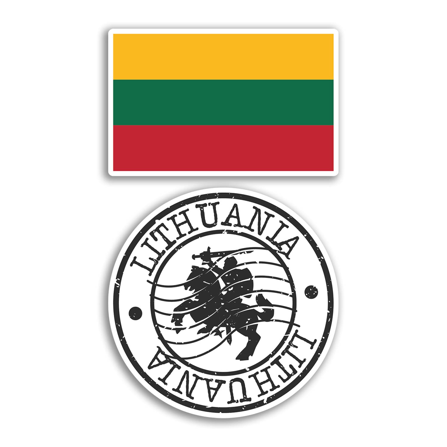 Dv Design Multi 2 X 10Cm Wide Lithuania Vinyl Stickers - Lithuanian Map Holiday Adventure Travel Country Scrapbooking Gift #78667