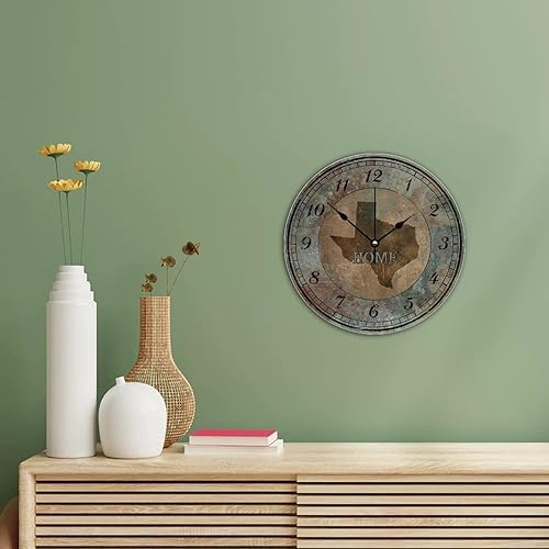 Miniatura 3 de Home States - Reloj de pared con mapa de Estados Unidos, estilo shabby chic, sin tictac, funciona con pilas, 10 pulgadas, decoración de madera,