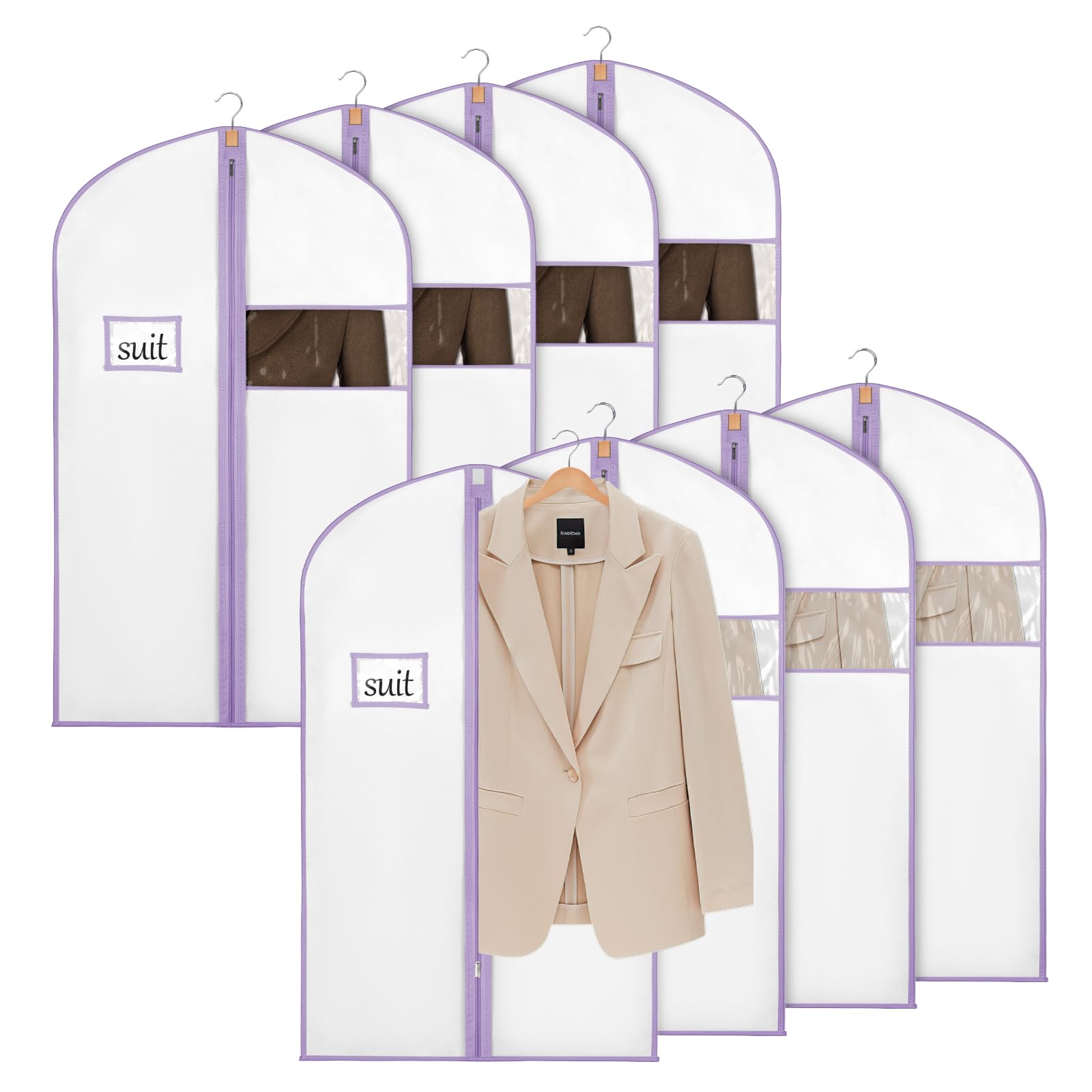 SEHXIM 43" Travel Garment Bag - Suit Bag With Clear Window & Pockets, Foldable Hanging Clothes Cover For Storage - View #4
