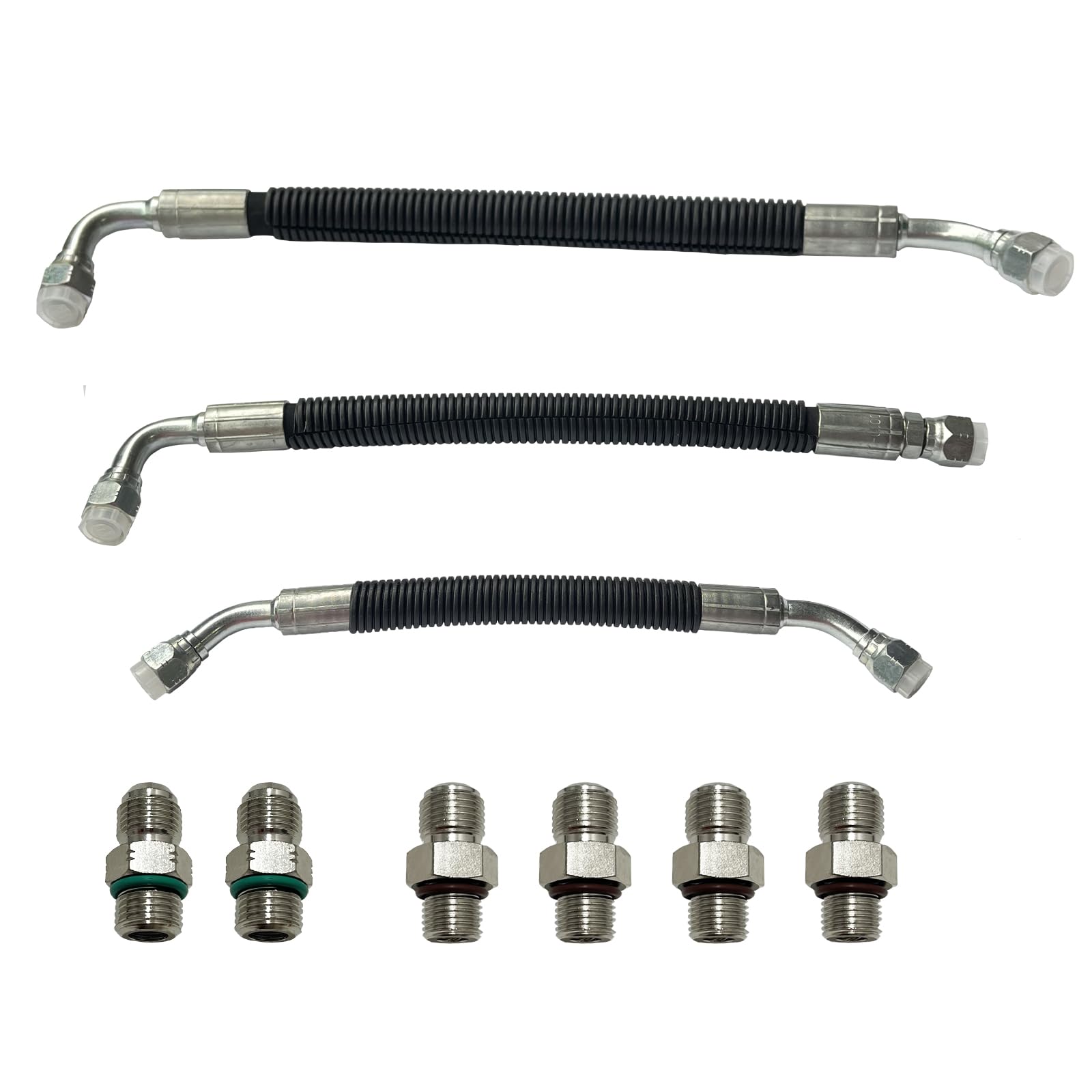 EYSENC HPOP High Pressure Oil Pump Hoses Lines & Crossover Replacement Kit, Dual Metal Braided Hose Compatible with Ford 1999-2003 7.3L Turbocharged