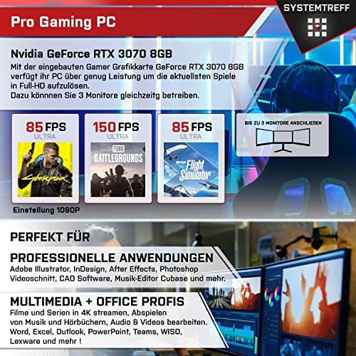 SYSTEMTREFF High-End Gaming PC Intel Core i9-11900K 8x5.3GHz | Nvidia GeForce RTX 4070 12GB DX12 | 1TB M.2 NVMe | 32GB DDR4 RAM | WLAN Desktop Computer Rechner für Gamer, Zocker – Bild 6