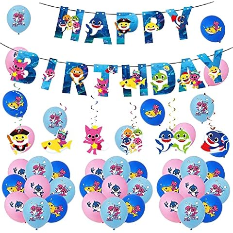 Party Supplies Baby Shark Birthday Decorations Baby Shark Balloons Baby Shark Birthday Banner Baby Shark Party Decorations Baby Shark Ceiling Swirls Streamers Baby Shark Spiral Decorations Cover