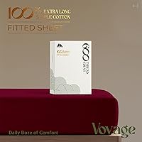 Vista 61 de MAYFAIR LINEN Twin XL Fitted Sheet Only - 100% Egyptian Cotton 600 Thread Count 16" Deep Pocket Fitted Sheet Twin XL, Cooling Sateen Elastic Bottom