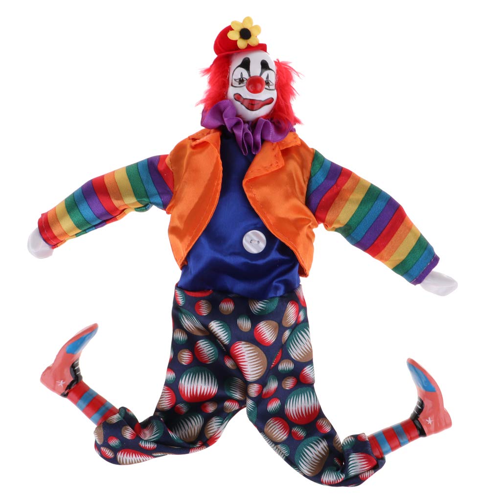 UGPLM Handmade Porcelain Clown Doll - 18cm/7 Inch Colorful Ceramic Decoration For Birthday Halloween Christmas - View #9