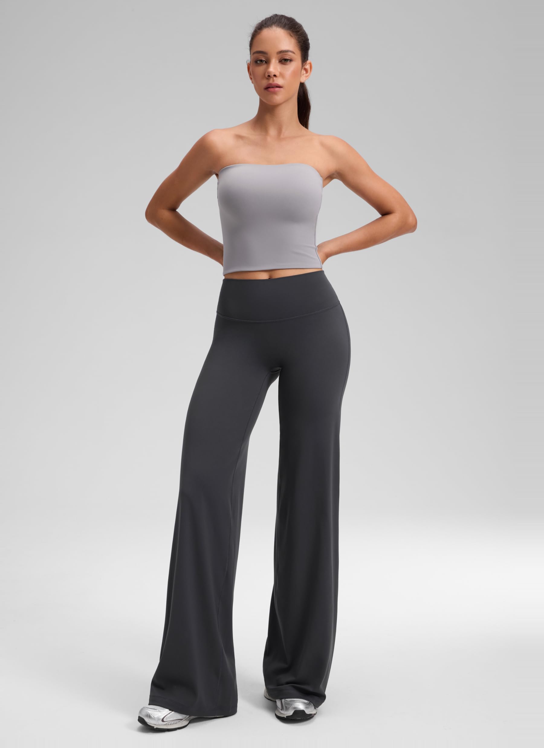 CRZ YOGA Spodnie Softretch Wide Leg 32" | Bez szwów z przodu, Najwyższy komfort, Bezpośrednio na skórze, Do jogi, Swobodny, Wysoki stan, Dla kobiet