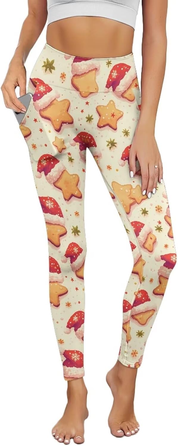 Clover Women's Yoga Pants, Jamaican Flag Butterfly High Waisted Leggings, Halloween Ghost Yoga Pants with Pockets