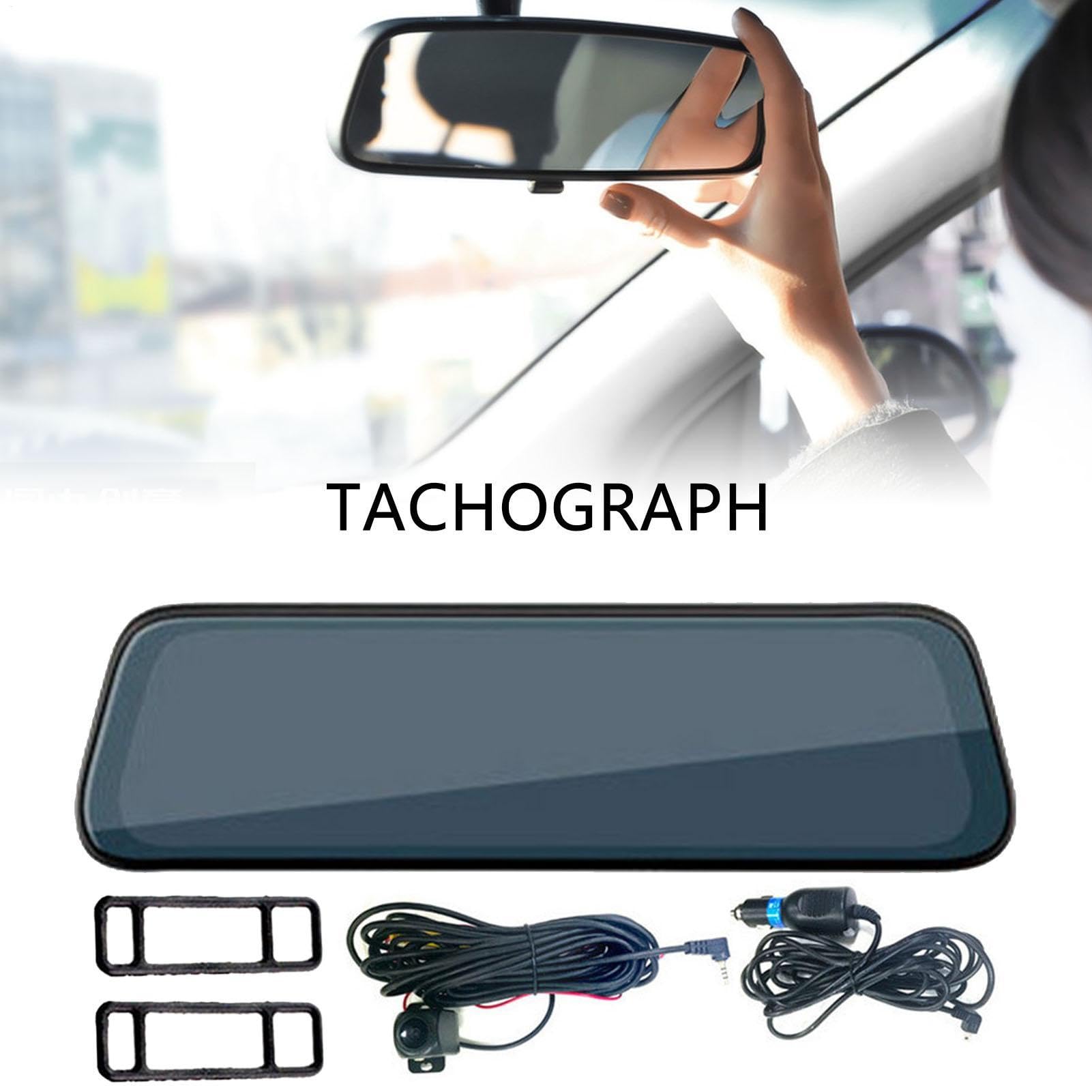 Dash CAM Mirror - Cámara De Espejo De 10 Pulgadas, Cámara Frontal Y