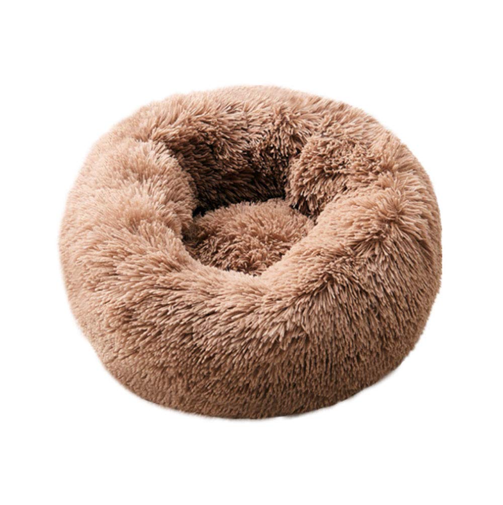 BODISEINT Modern Soft Plush Round Pet Bed for Cats or Small Dogs, Mini Medium Sized Dog Cat Bed Self Warming Autumn Winter Indoor Snooze Sleeping Cozy