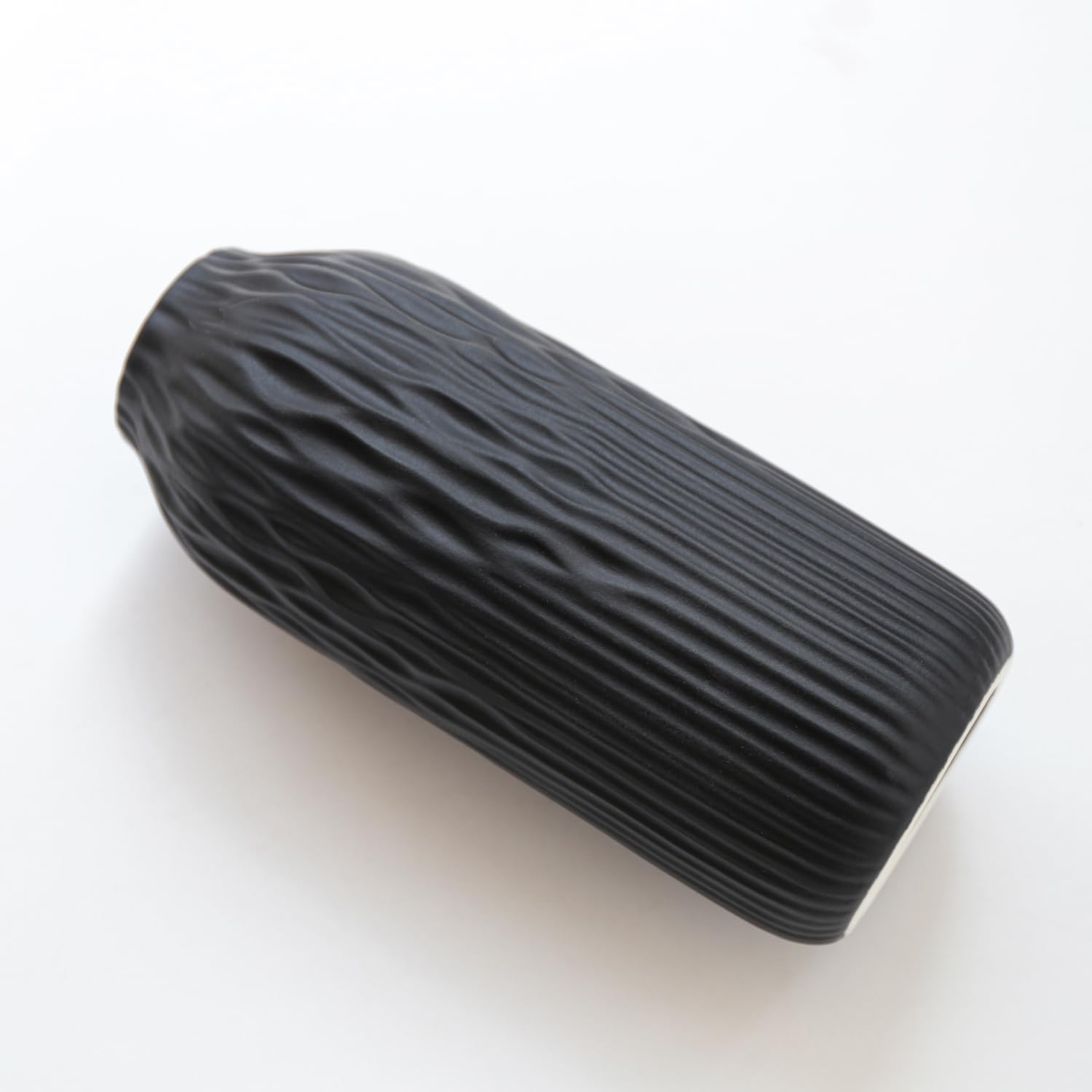 Schwarze Keramik-Blumenvase, 2er-Set, Porzellan, zylindrische Trockenblumen-Halter, Dekoration für Salon/Tisch/Arbeitszimmer/Büroeingang, moderner einfacher Boho-Stil (Schwarz)