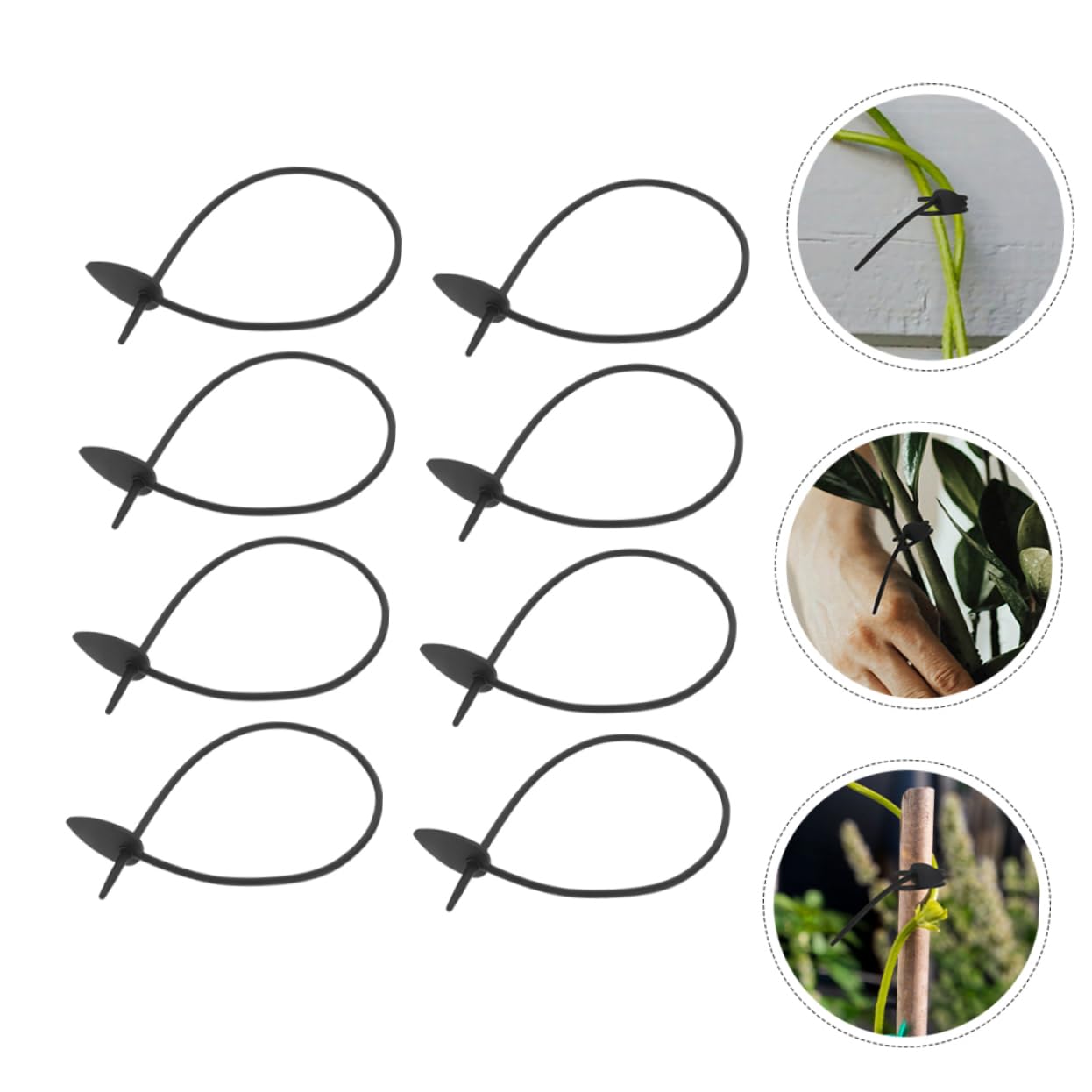 Toddmomy 5 Ensembles Attaches Silicone Réutilisables pour Plantes Lot de Liens Décoratifs Forme pour Et Jardin Noir 8 Pièces * 5