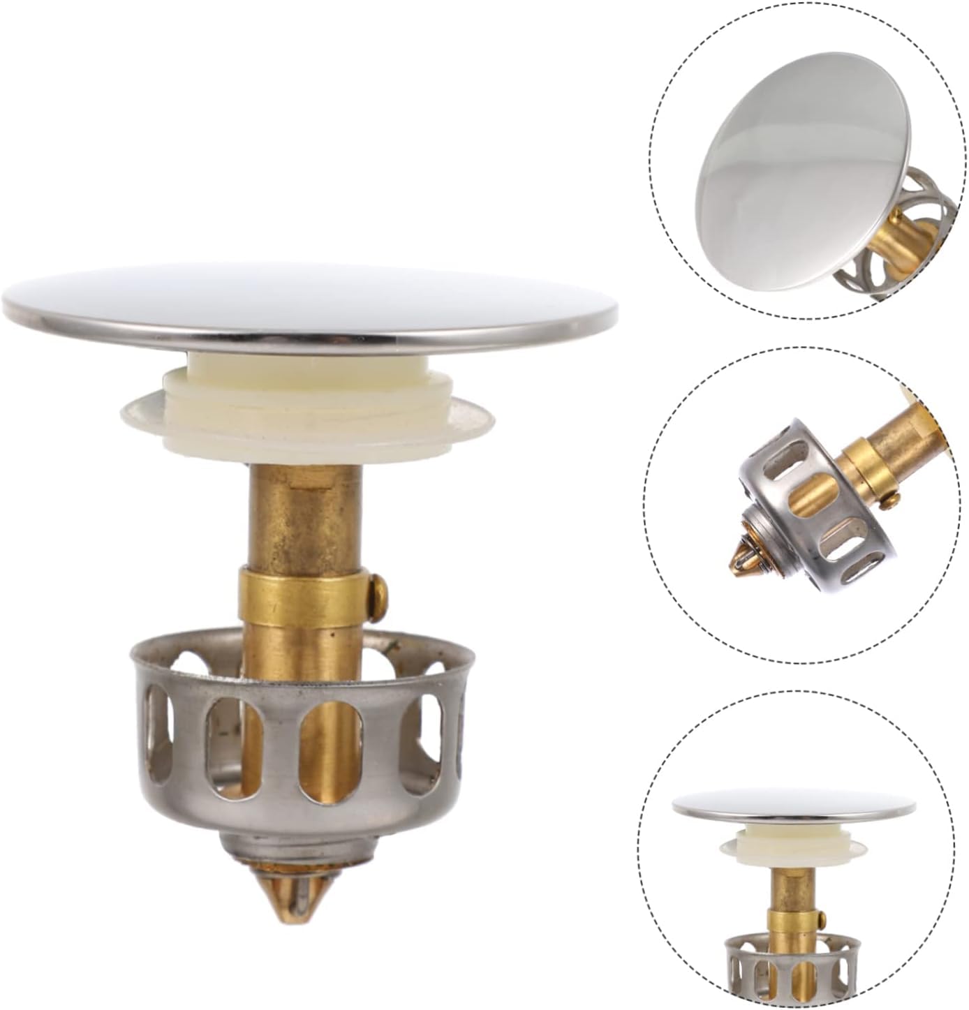 Badezimmer-Filterstopfen, Abfluss-Jumper, Haarspüle, Edelstahl-Waschbecken, Badewannenfilter, Edelstahl-Waschbecken, Badewannen-Ablaufstopfen, Universal-Badewannen-Abflussstopfen, Bad-Waschbecken, Bad