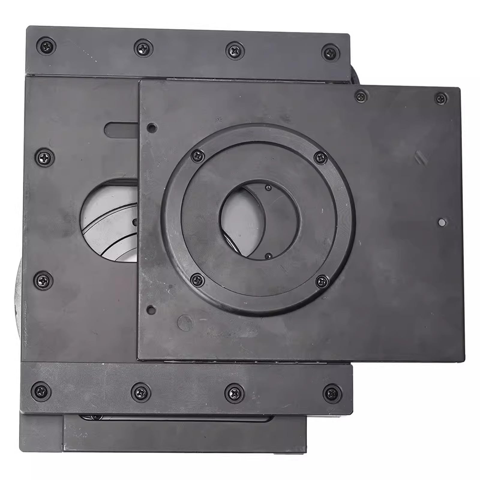 Mesa deslizante de microscopio, plataforma móvil manual de alta precisión, rango de viaje X de 75 mm, rango Y de 65 mm, precisión de lectura de 1 mm para inspección de zoom y microscopios estéreo