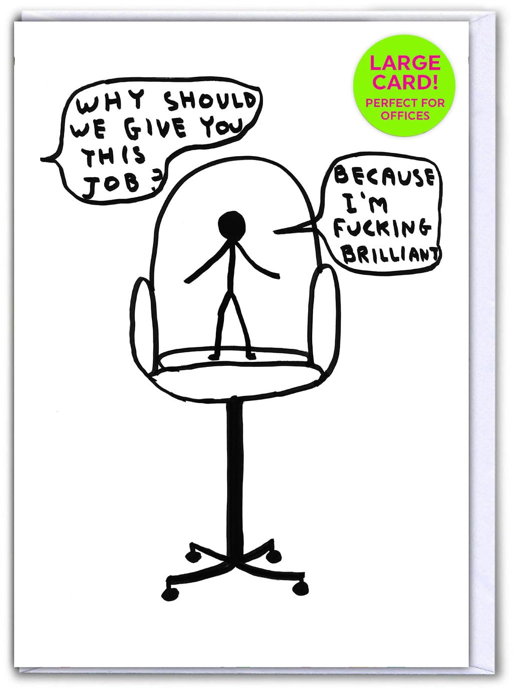 Brainbox Candy - Funny LARGE New Job Card - 'I'm Brilliant' - Good Luck New Job - Work Colleague Office Co-worker - Congratulations Good Luck In New Job