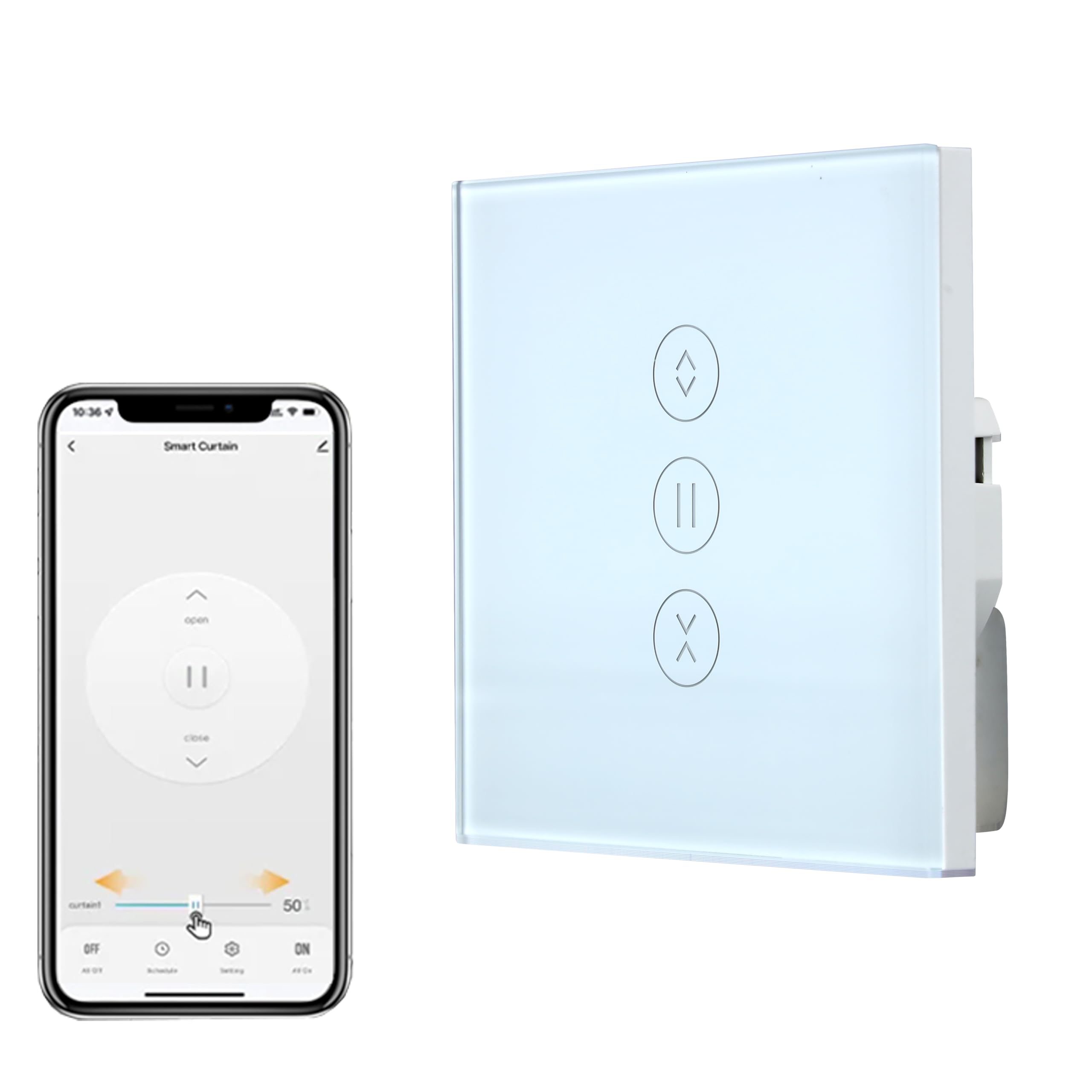 Interruptor de persiana WiFi, 1 unidad Smart Rolladen Temporizador de persianas, interruptor WiFi con control porcentual, control de persianas Smart Home, compatible con Alexa, Google, etc