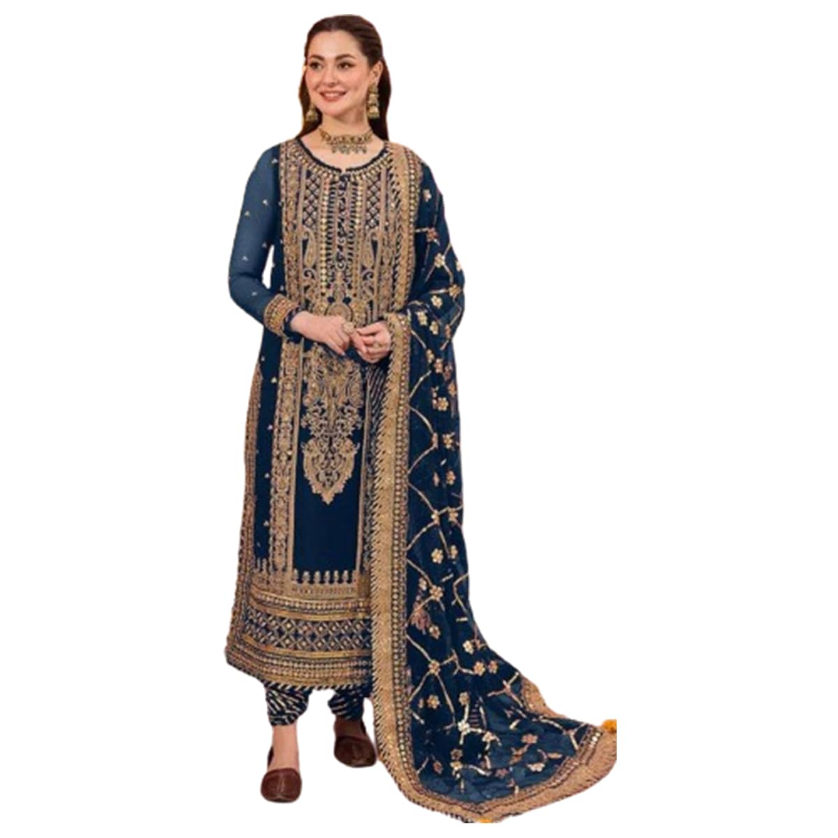 shafnufab Womens Net Semi Stitched pakistani suit set for women Ladies use pakistani suit set for women And suits for women with dupatta And pakistanisuits for women kurta set-picture-40