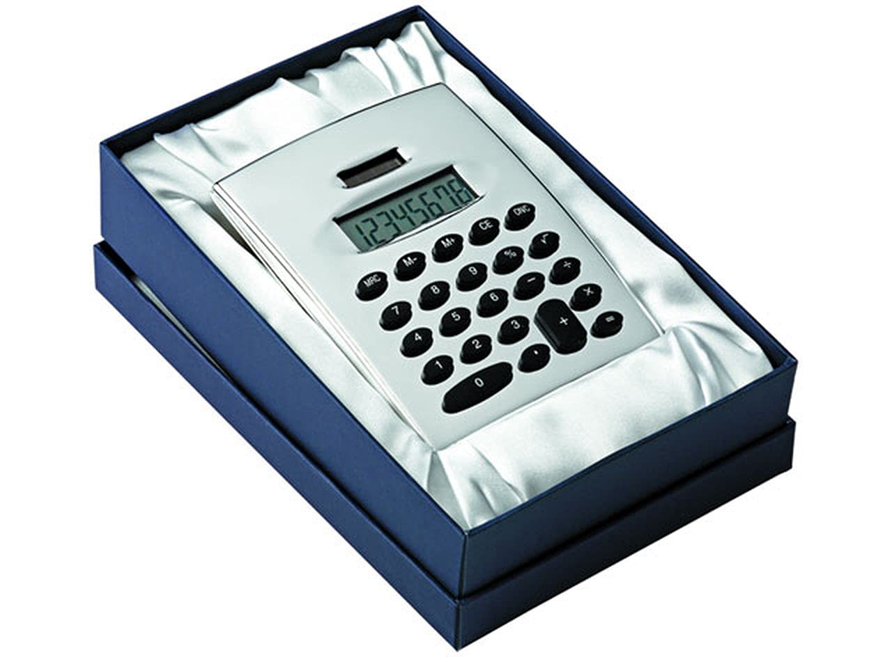 Ten Calculadora Jumbo Lux Box en Plateado cod.EL851 LB cm 14,5x10,5x3h by Varotto & Co.