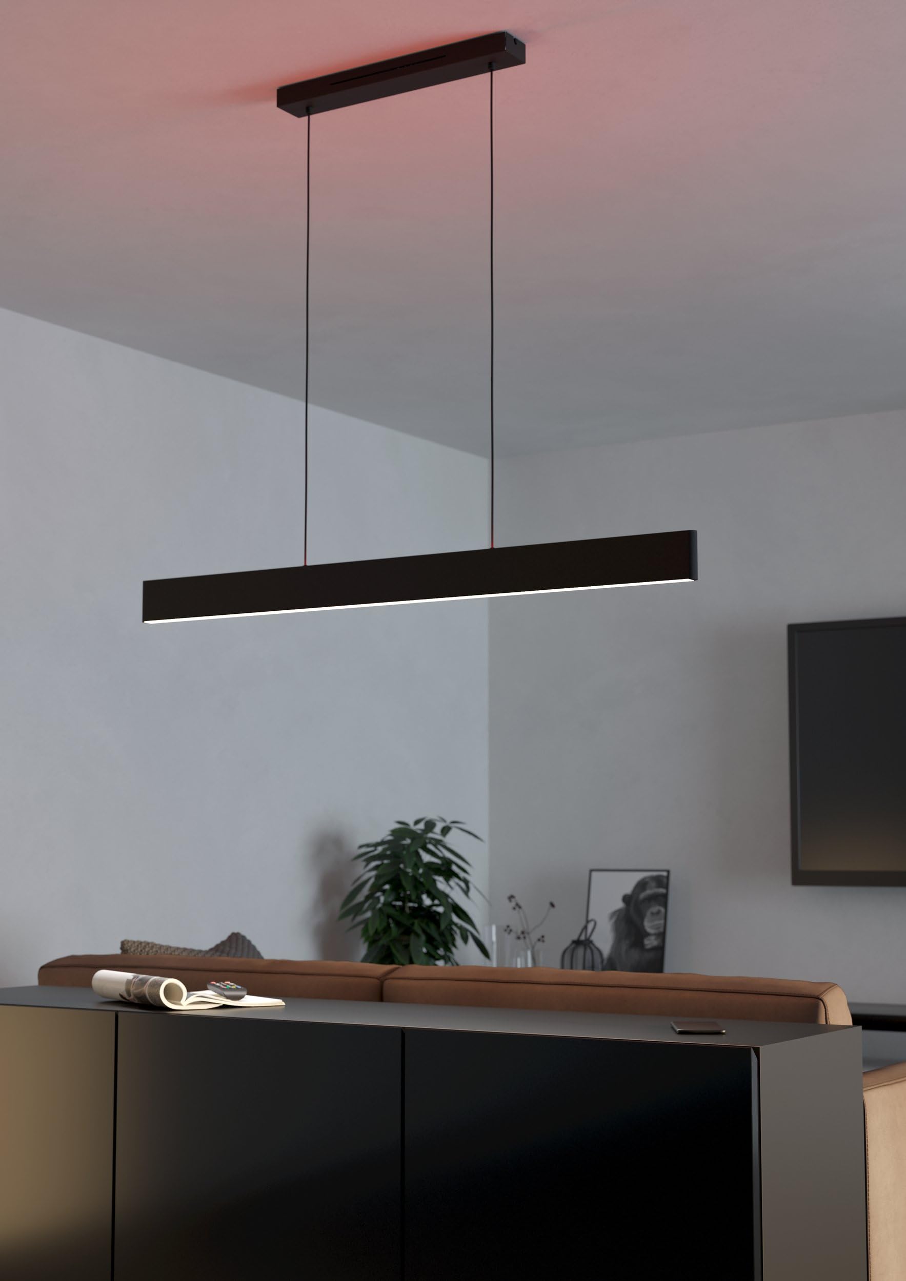 EGLO connect.z Smart-Home LED Pendelleuchte Andreas-Z | Hängelampe aus Metall in Schwarz, ZigBee, App und Sprachsteuerung Alexa, warmweiß-kaltweiß, RGB, dimmbar