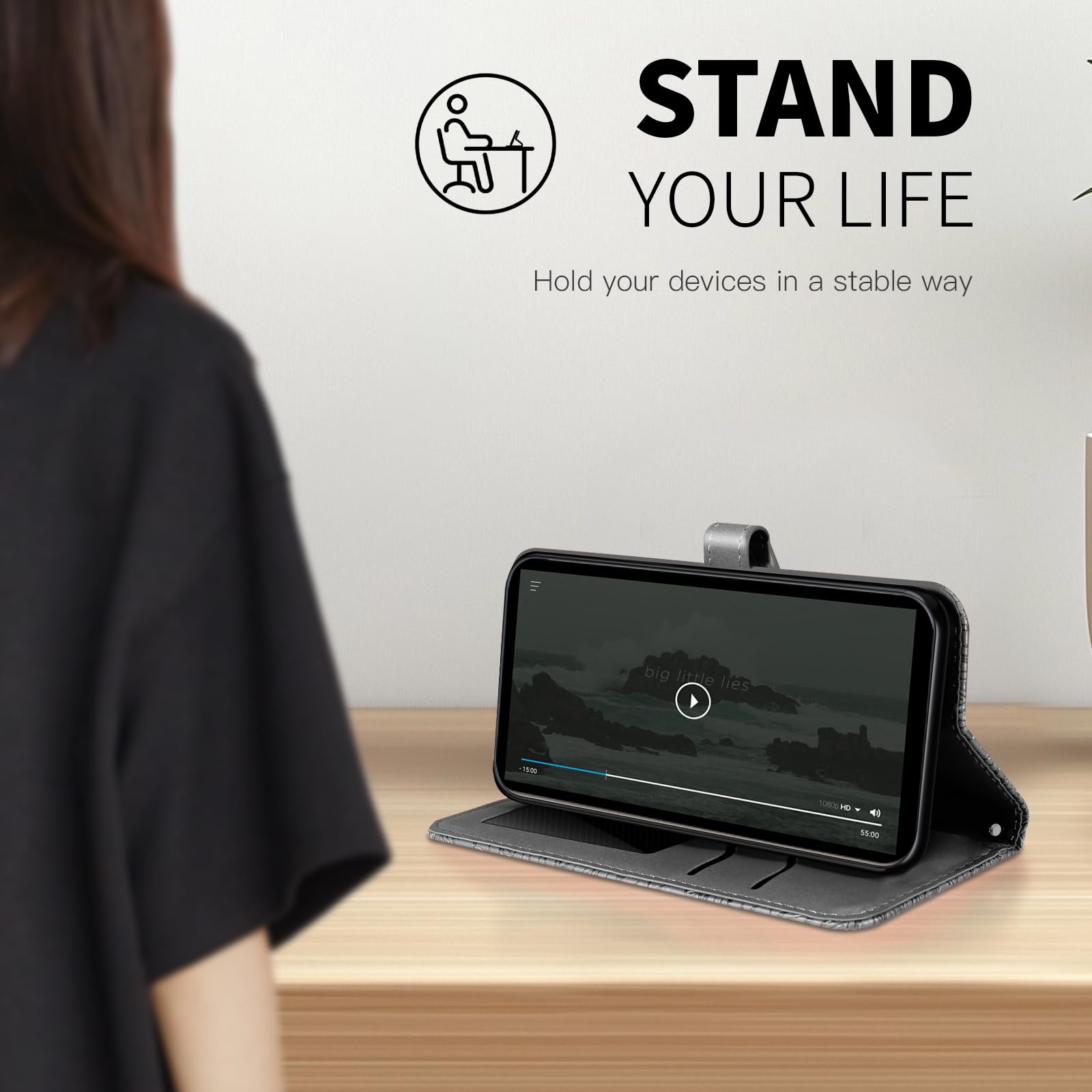 Verco Custodia A Libro Per Xiaomi 15 Ultra 5G – Portafoglio Con Supporto E Chiusura Magnetica, Nero - 5