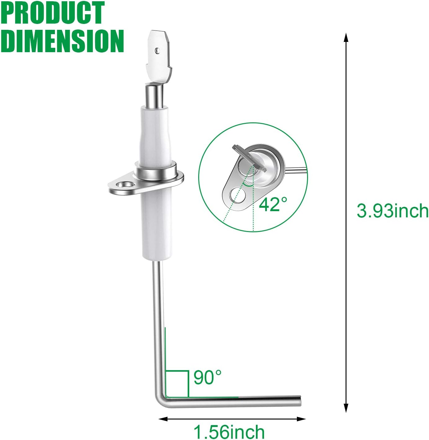 OEM Upgraded Qualified Furnace Flame Sensor Replacement for Rheem 62-23543-01 Flame Sensor Rod，2 Pack