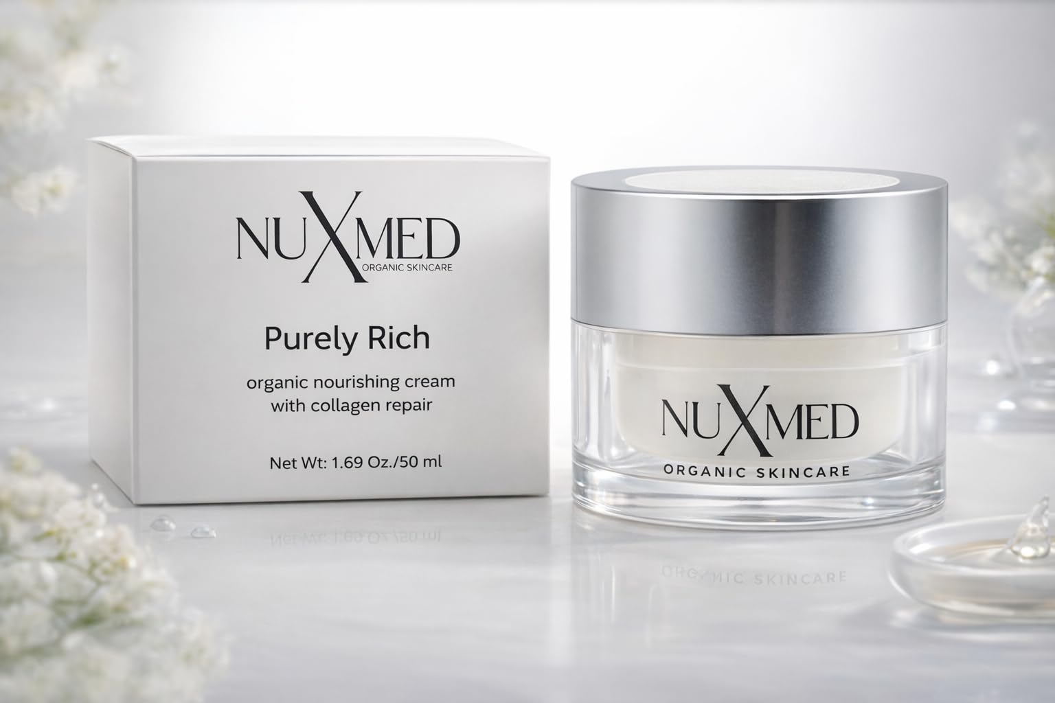 Purely Rich - Organic Face Cream w/Collagen Peptides for Deep Nourishing & Barrier Repair BY: Nu Med Skin