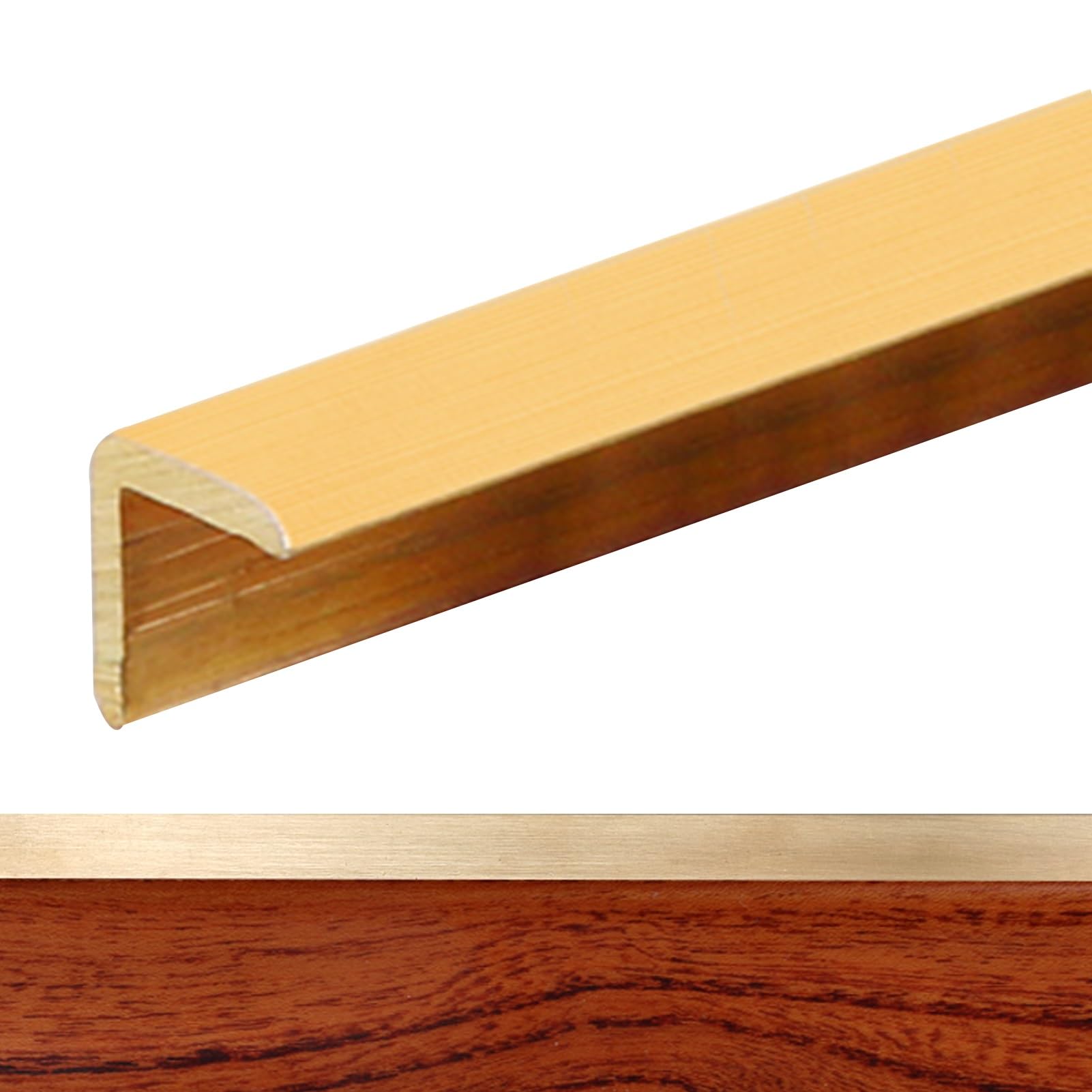 Perfil de Transición para Suelo Latón Cepillado Cubierta Protector De Bordes De Escaleras L De Moldura, Franja De Nariz De Paso Para Piso De Baldosas, Interior Exterior Escaleras Umbral EDG Ribrete(10
