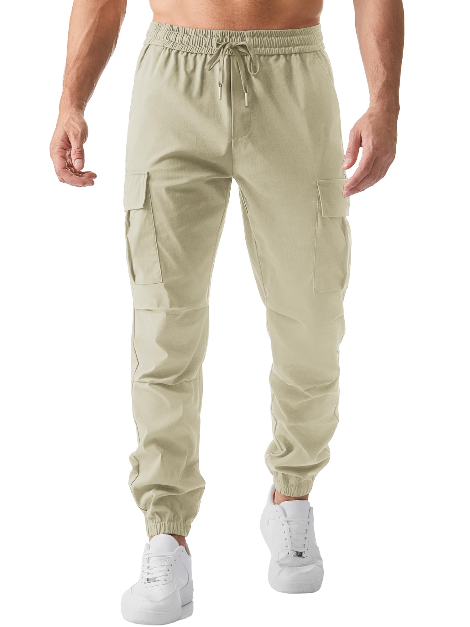 JMIERR Cargohose Herren Lang Jogger Sporthose Elastischer Taille mit Kordelzug Sweatpants Herren mit Taschen