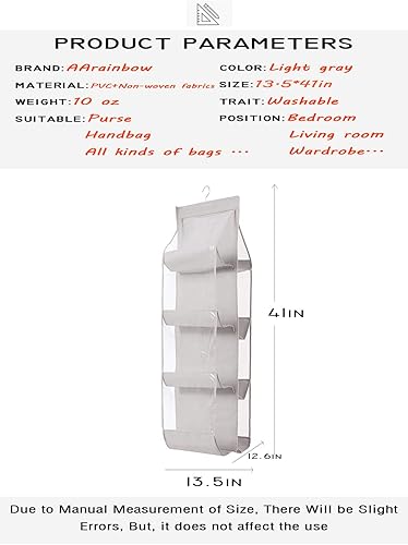 Miniatura 9 de AARAINBOW Paquete de 2 organizadores colgantes para bolso, organizador de bolsas para bolso, organizador de almacenamiento para armario para bolsos,