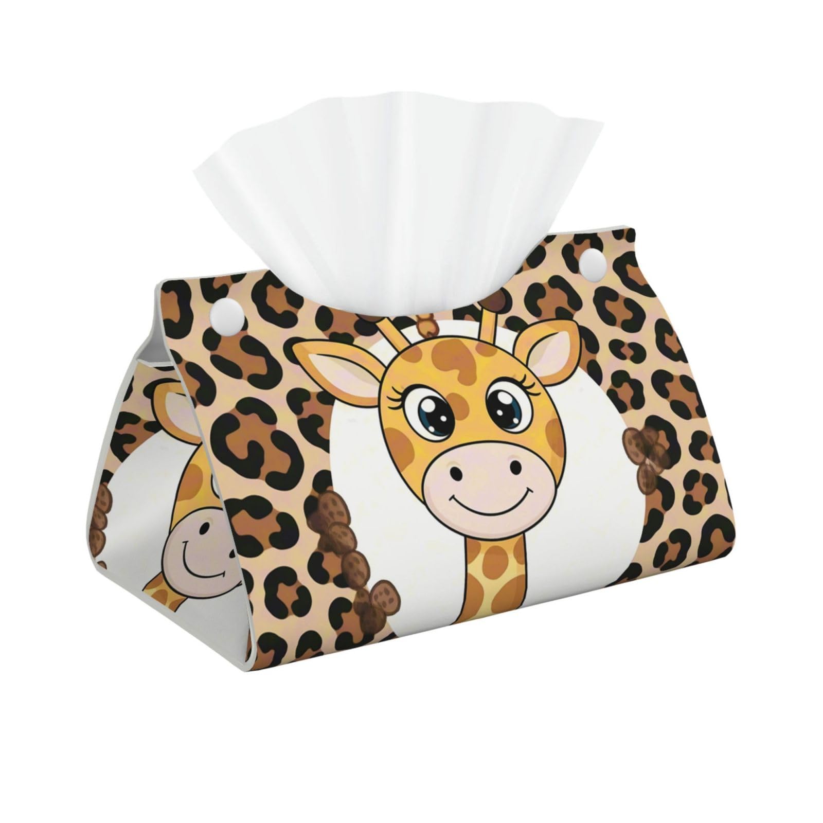 Pu Leather Tissue Box Cover, Cute Giraffe Rectangle Tissue Case Covers Decorative Tissue Box Holder Waterproof Tissue Holder Organizer for Bathroom Home Office