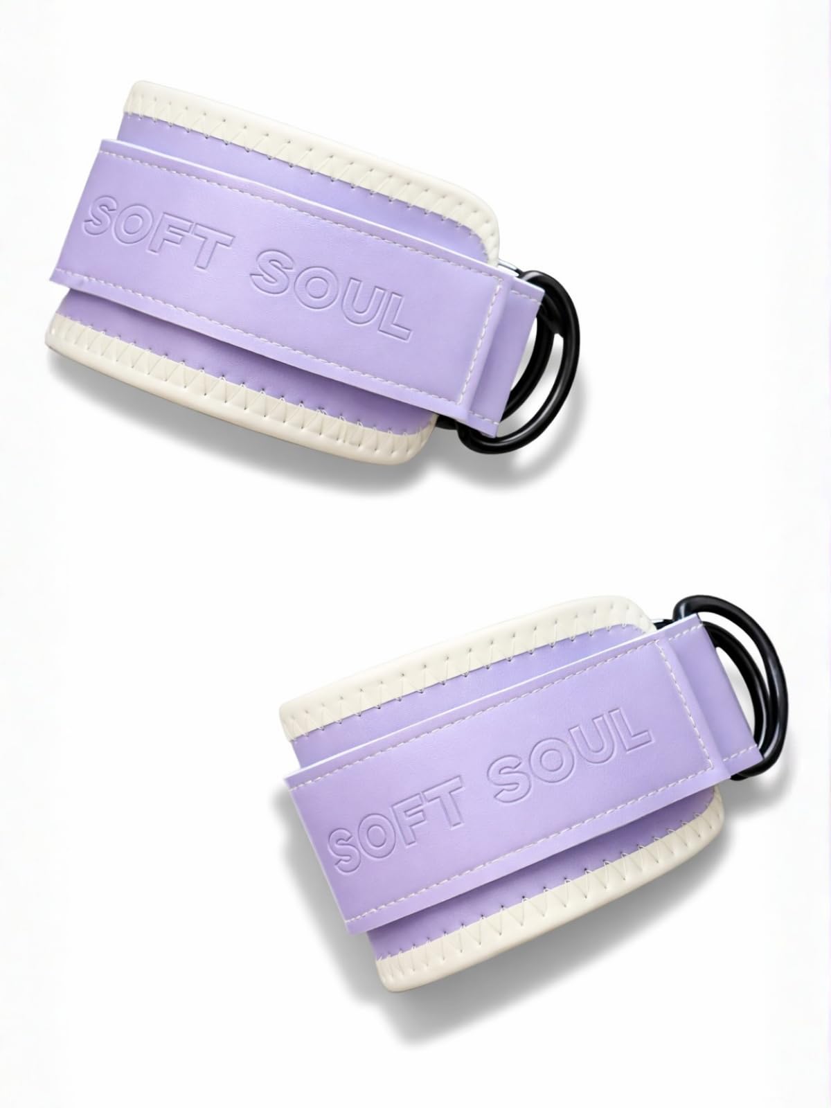 Ankle Straps for Cable Machine Women – Adjustable (Pair) with D-Ring for Glute Kickbacks, Leg Curls, Hip Thrusts – Gym Foot Cuffs for Cable Pulley System & Home Fitness (Ice Violet, Regular)-picture-10