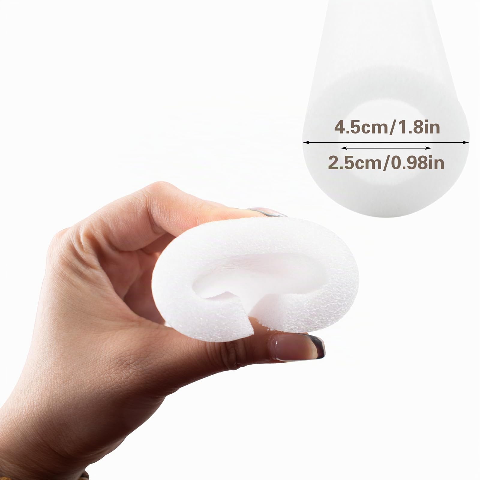 12 pièces Tube en Mousse Longueur 40cm ID 2,5cm OD 4,5cm Couvercle de tube prédécoupé Couvercle de tuyau creux pour protéger les tuyaux et maintenir la chaleur Blanc