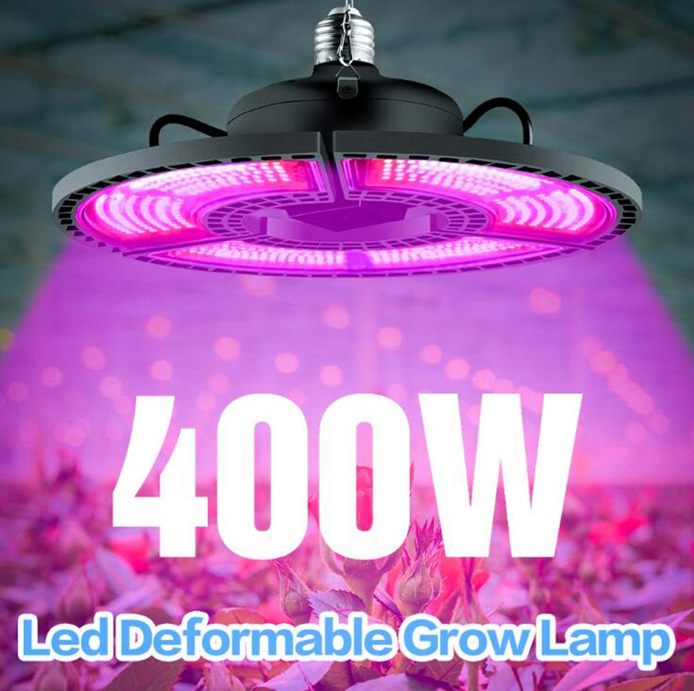 Cubierta E27 LED 400W Crece la luz, Panel Full Spectrum Phyto lámpara para Obtener Plantas Calientes Blanca LED Crece la Tienda