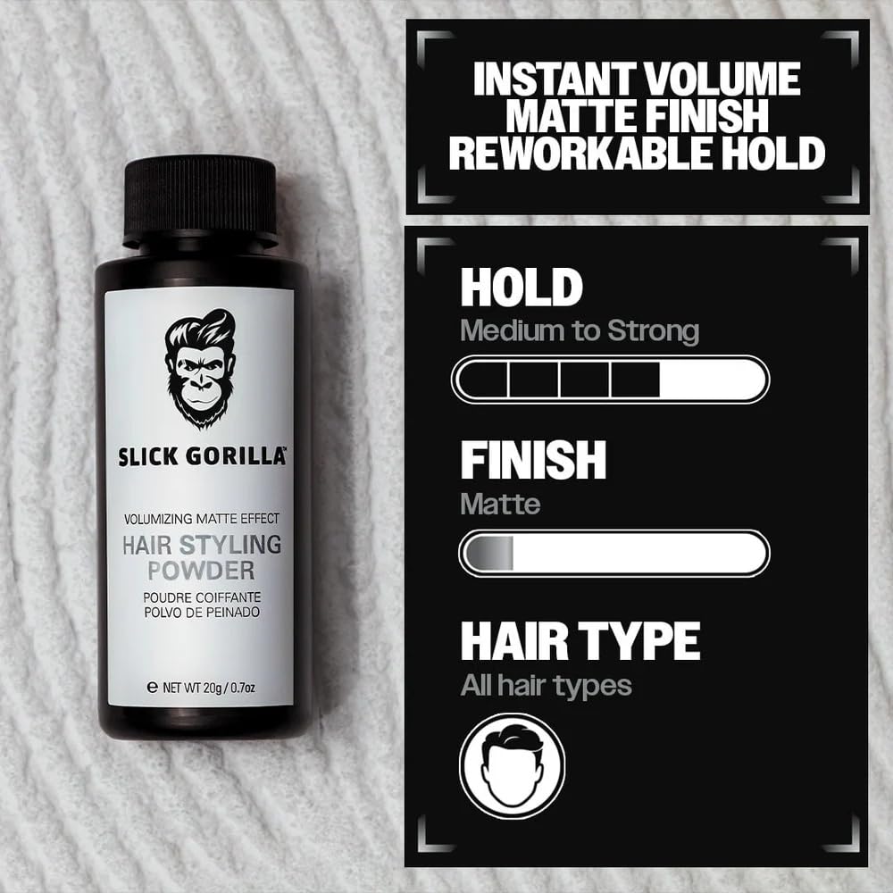 Amazon.com: Slick Gorilla Hair Styling Powder for Men, Texture