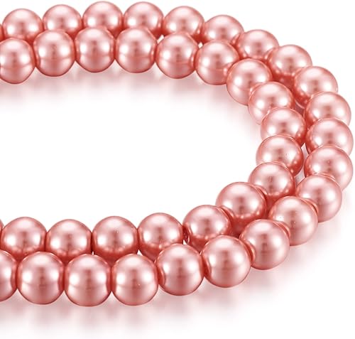 KISSITTY 105 unidadeshebra de 516 pulgadas de cristal brillante de satén coral redondo perlas espaciadoras cuentas sueltas de 0.315 in para