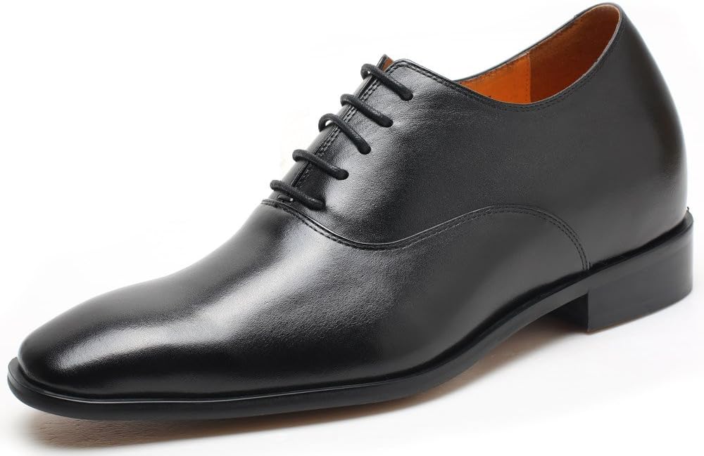 TallerHeels Height Increase Shoes Black Leather Formal (8)