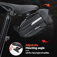 Vista 9 de YBLNTEK Bolsa de sillín de bicicleta con luz trasera para bicicleta, bolsa de asiento de bicicleta impermeable de 2.0L, bolsa de bicicleta rígida