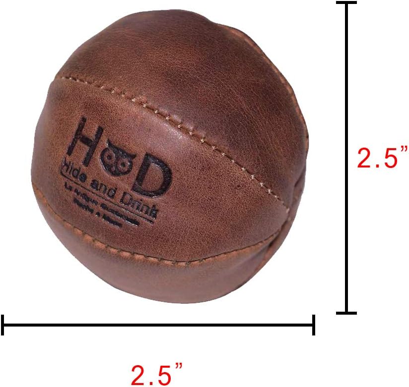 Hide & Drink, Leather Stress Ball, Hand Therapy, Squeeze, Exercise Ball, Physiotherapy, Anxiety, Strengthening, Handmade Includes 101 Year Warranty :: Bourbon Brown
