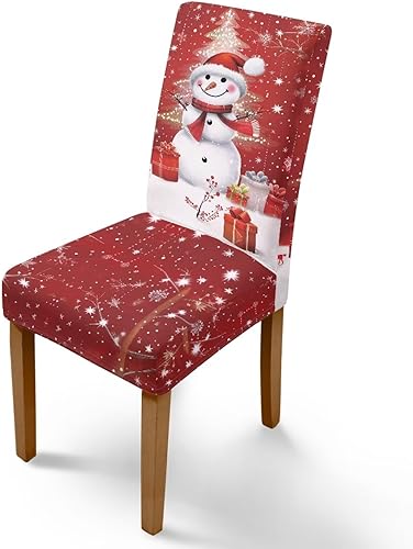 Vista 34 de Rnyleeg Juego de 6 fundas protectoras para sillas de comedor de Navidad, sin brazos, diseño de árbol de Navidad, para sala de estar, diseño de árbol