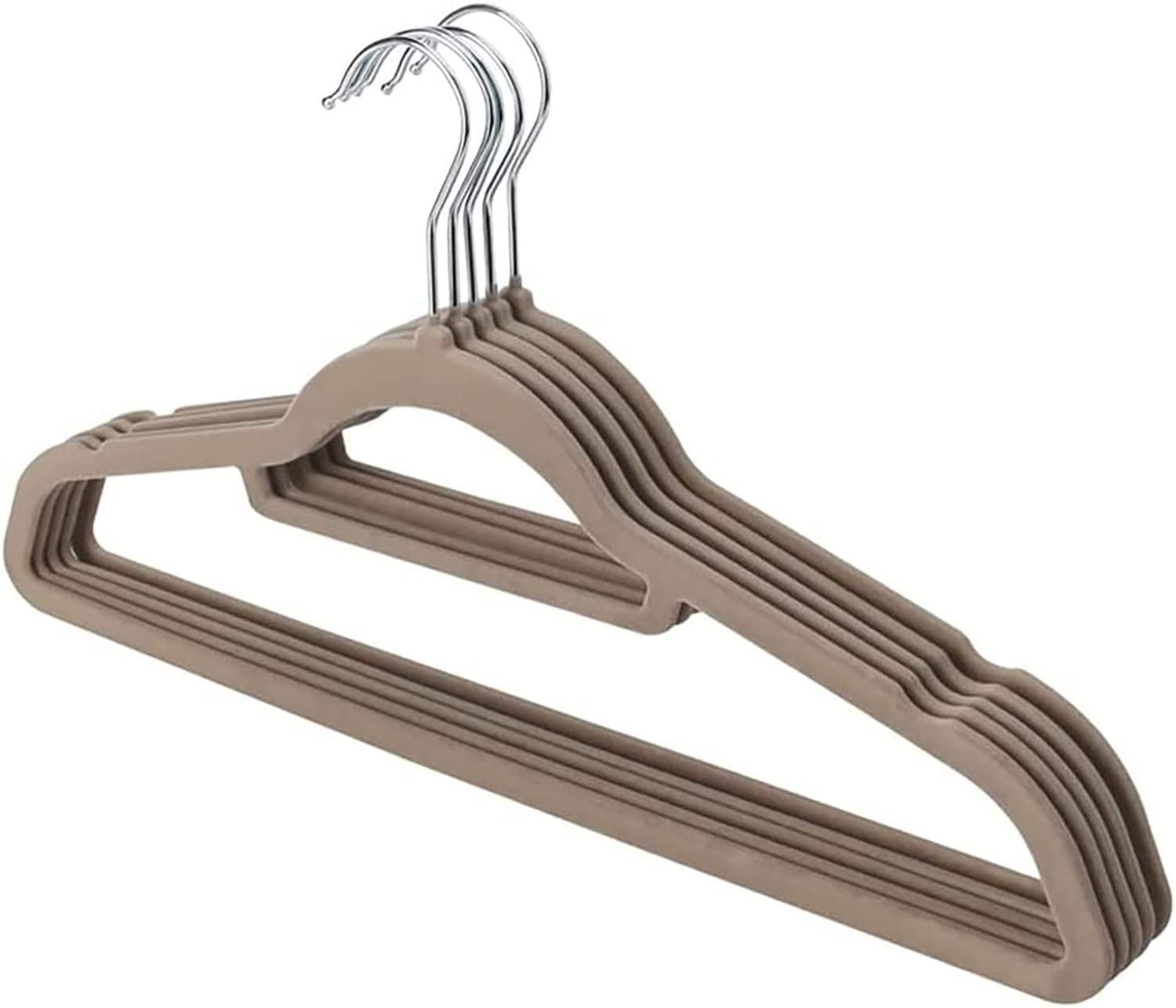 KAV Velvet Hangers For Coat, Clothes, Trouser, Dress - Non-Slip, Slim, Space-Saving Hanger For Wardrobe Storage Home (Charcoal, 50)