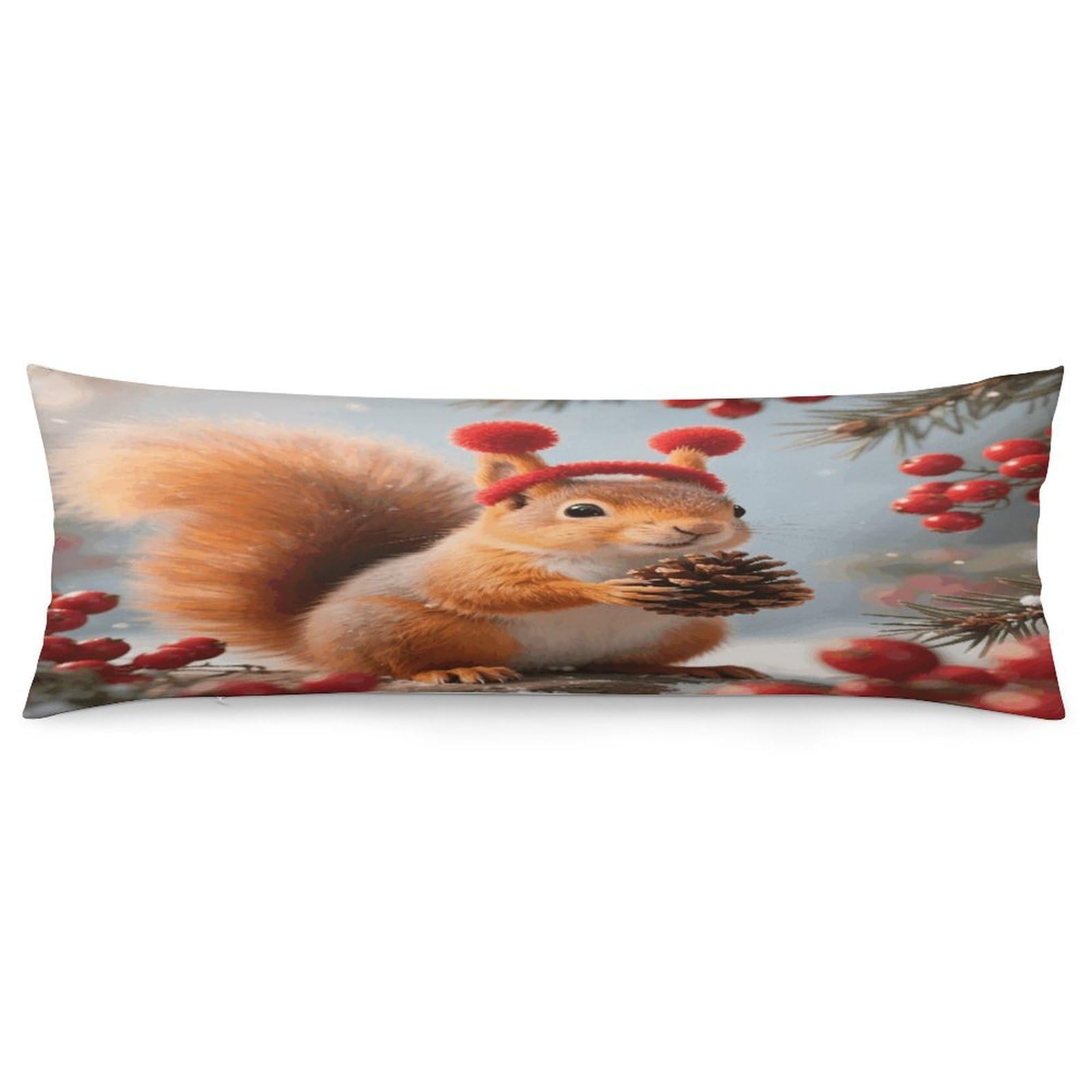 VstaDank Squirrel Pillow Cover Decorative Lumbar Pillow Cover 19x53 Inch Long Body Pillows Case Soft Luxury Decorative Throw Pillowcase for Couch Sofa Bedroom Car Decor Pillowcover