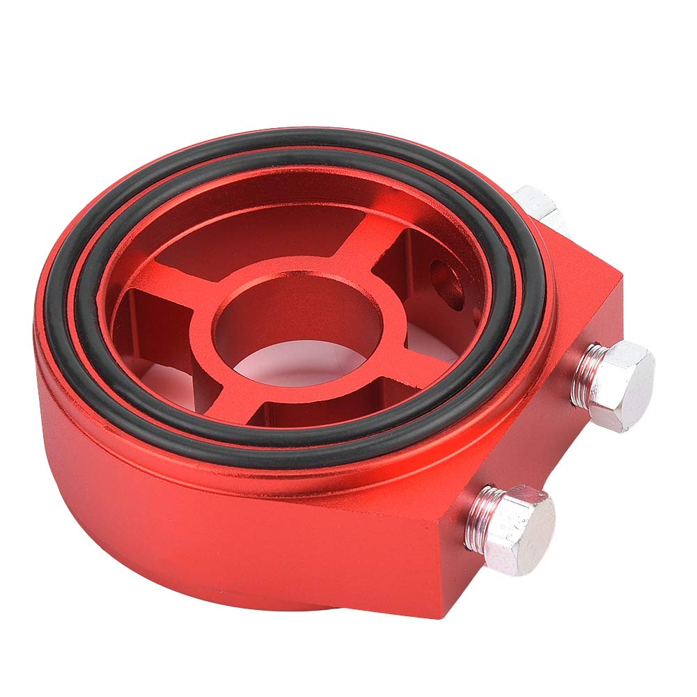 Kit adattatore per misuratore di temperatura olio a piastra sandwich con radiatore filtro olio universale in alluminio, rosso