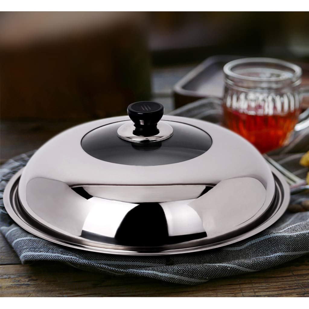 Couvercle,Couvercles de Casserole Couvercle de Casserole en Acier Inoxydable Couvercle de Wok en Verre trempé couvercles de Casserole de Remplacement de Grande Taille
