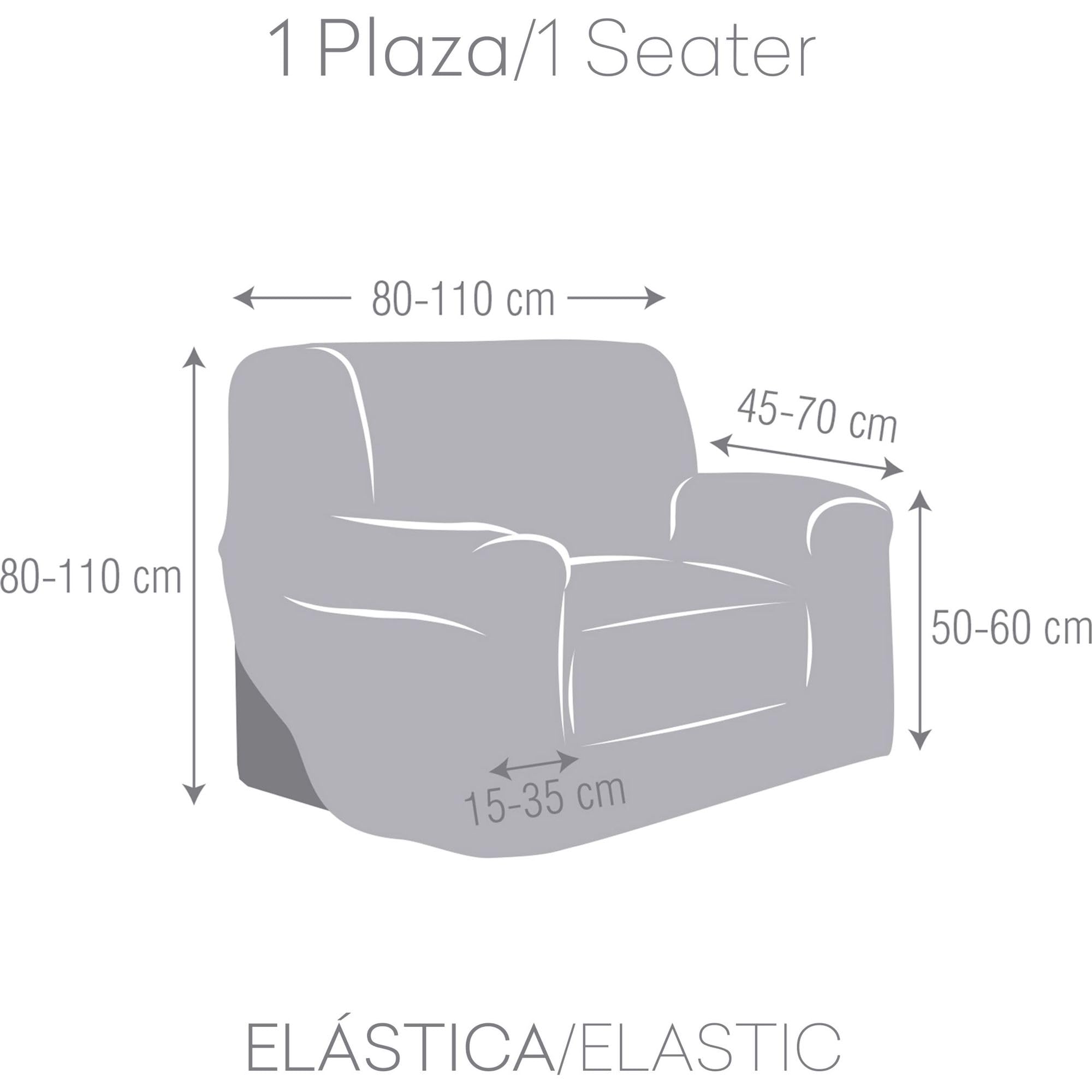 ECOMMERC3 Universal and Versatile 1 Seater Sofa Cover - Easy to Install Boiler Colour Protector for Back Seat and Arms - Image 4