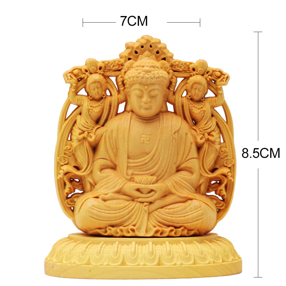Amazon｜仏像 木彫り 置物 TheChanger ミニ 仏壇仏像 柘植の木