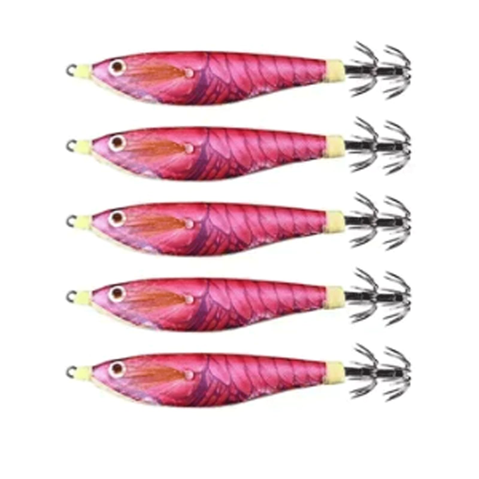 IvyLoutish Fishing Lure Bait 5 Pcs Luminous Fishing Bait Fishing Squid Jig Hook Octopus Cuttlefish Shrimp Jigging Bait for Night Fishing Fishing Tackle