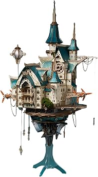 Helixsun 699PCS 3D Wooden Fantasy Steampunk Castle Model Kit, DIY Wooden Puzzles for Adults, Artistic Ornaments Craft Kits for Adults, Wooden Castle