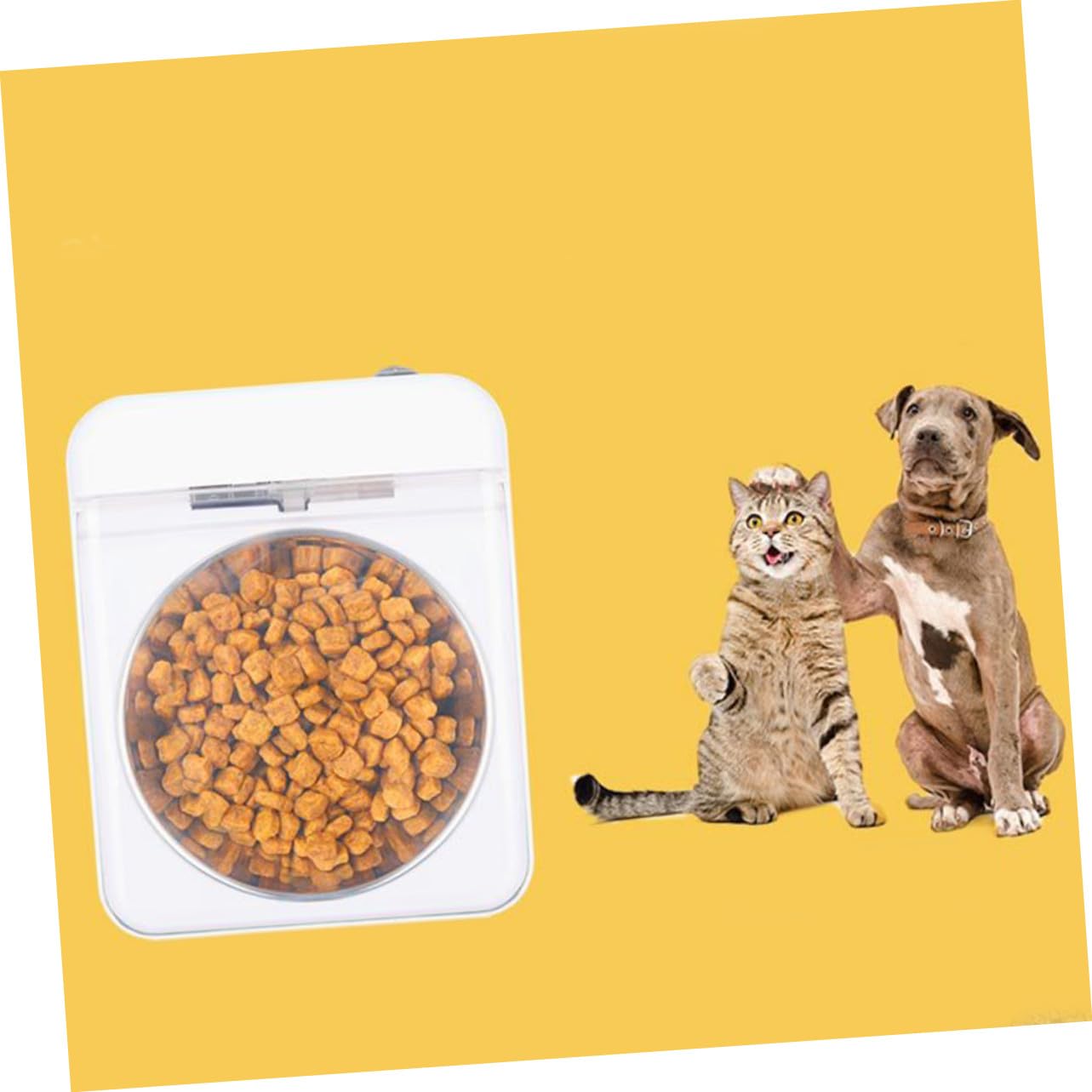 Toyvian Dispensador de Comida Automático para Mascotas con Inducción por Infrarrojos Cuenco Inteligente con Apertura Automática Capacidad Grande y Base Antideslizante para Gatos y Perros